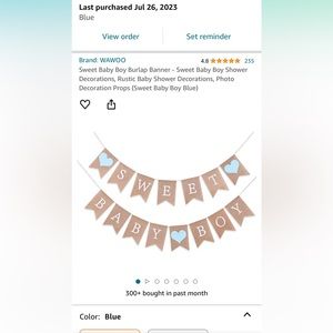 Sweet baby boy banner